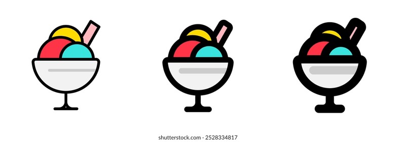 Editable sundae ice cream vector icon. Food, restaurant. Part of a big icon set family. Perfect for web and app interfaces, presentations, infographics, etc