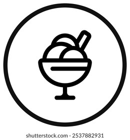 Editable sundae ice cream vector icon. Food, restaurant. Part of a big icon set family. Perfect for web and app interfaces, presentations, infographics, etc