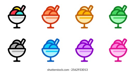 Editable sundae ice cream vector icon. Food, restaurant. Part of a big icon set family. Perfect for web and app interfaces, presentations, infographics, etc