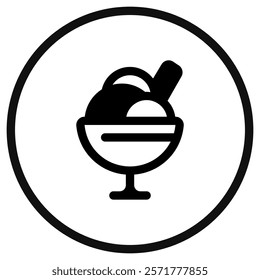 Editable sundae ice cream vector icon. Food, restaurant. Part of a big icon set family. Perfect for web and app interfaces, presentations, infographics, etc