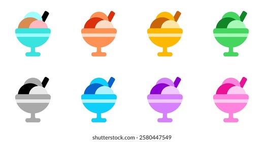 Editable sundae ice cream vector icon. Food, restaurant. Part of a big icon set family. Perfect for web and app interfaces, presentations, infographics, etc