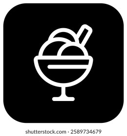 Editable sundae ice cream vector icon. Food, restaurant. Part of a big icon set family. Perfect for web and app interfaces, presentations, infographics, etc