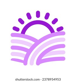 Editable sunrise, morning vector icon. Farm, field, nature, landscape. Part of a big icon set family. Perfect for web and app interfaces, presentations, infographics, etc