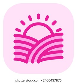 Editable sunrise, morning vector icon. Farm, field, nature, landscape. Part of a big icon set family. Perfect for web and app interfaces, presentations, infographics, etc