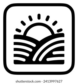 Editable sunrise, morning vector icon. Farm, field, nature, landscape. Part of a big icon set family. Perfect for web and app interfaces, presentations, infographics, etc