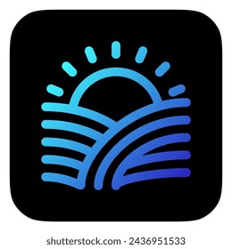 Editable sunrise, morning vector icon. Farm, field, nature, landscape. Part of a big icon set family. Perfect for web and app interfaces, presentations, infographics, etc