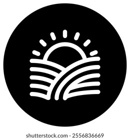Editable sunrise, morning vector icon. Farm, field, nature, landscape. Part of a big icon set family. Perfect for web and app interfaces, presentations, infographics, etc