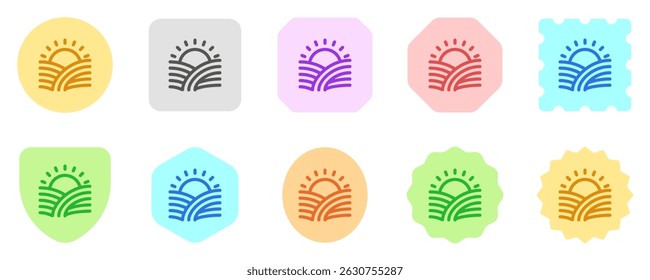 Editable sunrise, morning vector icon. Farm, field, nature, landscape. Part of a big icon set family. Perfect for web and app interfaces, presentations, infographics, etc