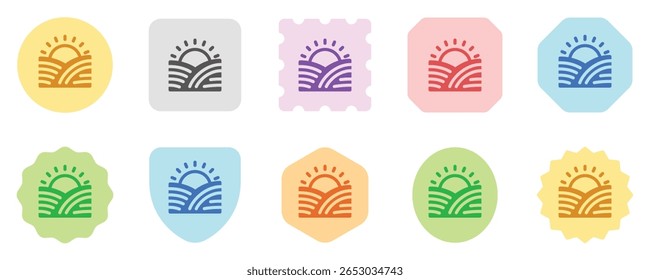 Editable sunrise, morning vector icon. Farm, field, nature, landscape. Part of a big icon set family. Perfect for web and app interfaces, presentations, infographics, etc