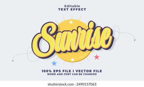 Editierbares Sunrise Texteffekt.Typhography Logo