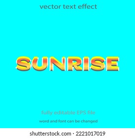 Editable sunrise Vector Text Effect 