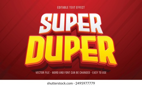 Editable super 3d text effect template