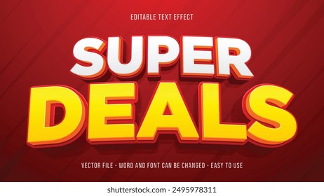 Editable super deals text effect template