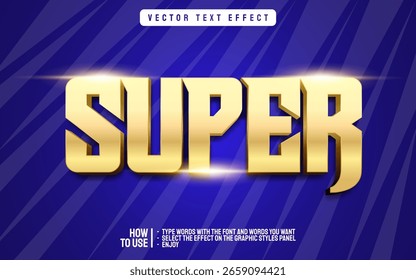 Editable super gold text effect