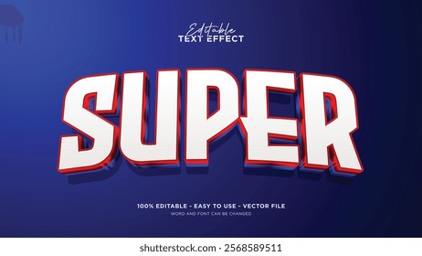 Editable super hero text effect, 3d vector mock up