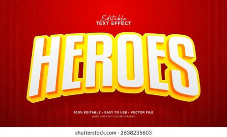 Editable super heroes 3d text effect. cartoon text style effect