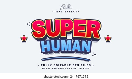 editable super human text effect.typhography logo