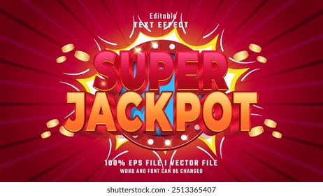 editable super jackpot text effect.typhography logo