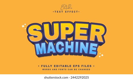 editable super machine text effect.typhography logo