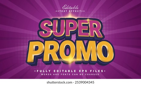 editable super promo text effect.typhography logo