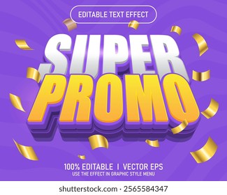 editable super promo vector text effect with modern style design