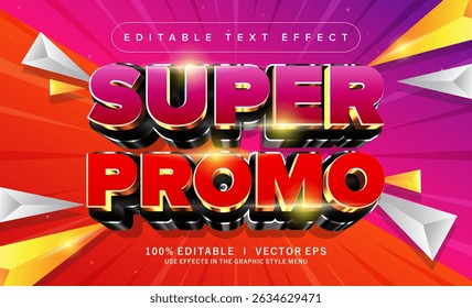 editable super promo vector text effect with modern style design