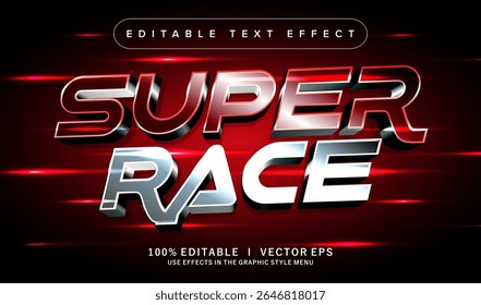 editable super race vector text effect with modern style design