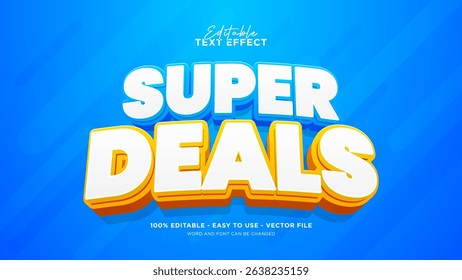 Editable super sale 3d text effect, cartoon text style effect
