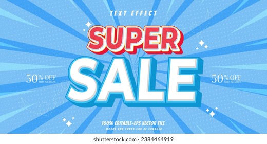 editable super sale text effect.typhograpgy logo