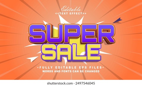 editable super sale text effect.typhography logo