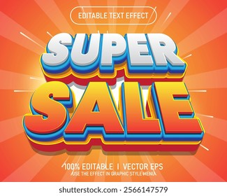 editable super sale vector text effect with modern style design