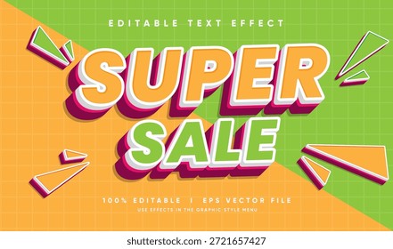 editable super sale vector text effect with modern style