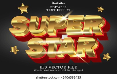 Editable super star text effect