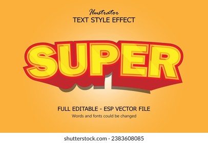 Editable super text effect vector