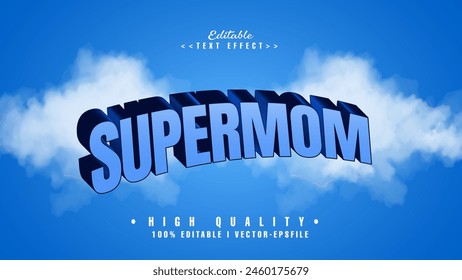 editable supermom text effect.typhography logo