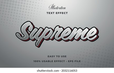 editable supreme vector text effect modern style