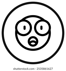 Editable surprised, astonished, shocked face vector icon. Part of a big icon set family. Perfect for web and app interfaces, presentations, infographics, etc