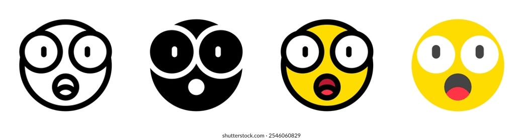 Editable surprised, astonished, shocked face vector icon. Part of a big icon set family. Perfect for web and app interfaces, presentations, infographics, etc