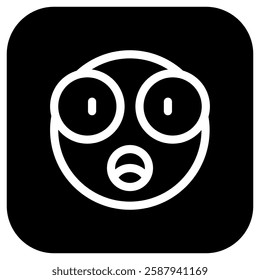 Editable surprised, astonished, shocked face vector icon. Part of a big icon set family. Perfect for web and app interfaces, presentations, infographics, etc