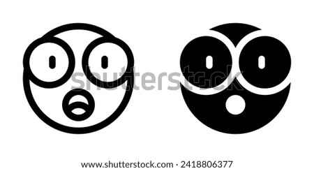 Editable surprised, astonished, shocked face vector icon. Part of a big icon set family. Perfect for web and app interfaces, presentations, infographics, etc
