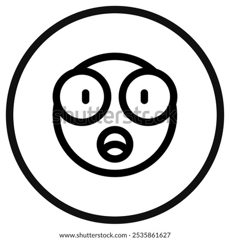 Editable surprised, astonished, shocked face vector icon. Part of a big icon set family. Perfect for web and app interfaces, presentations, infographics, etc