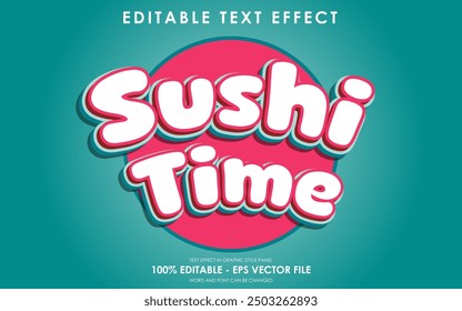 Editierbarer Sushi-Zeittexteffekt