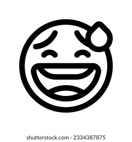 Editable sweat smile, awkward expression emoticon vector icon. Part of a big icon set family. Part of a big icon set family. Perfect for web and app interfaces, presentations, infographics, etc