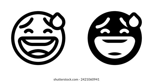 Editable sweat smile, awkward expression emoticon vector icon. Part of a big icon set family. Part of a big icon set family. Perfect for web and app interfaces, presentations, infographics, etc