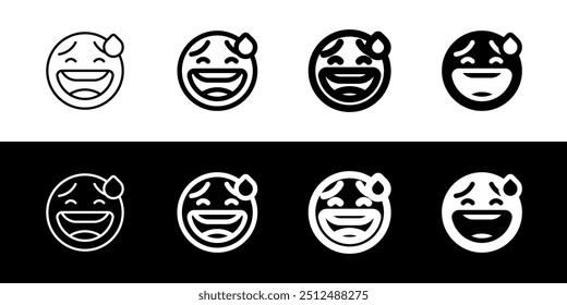 Sorriso de suor editável, expressão estranha ícone do vetor emoticon. Parte de uma grande família de conjuntos de ícones. Parte de uma grande família de conjuntos de ícones. Perfeito para interfaces web e app, apresentações, infográficos, etc