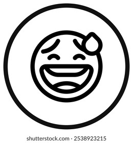 Editable sweat smile, awkward expression emoticon vector icon. Part of a big icon set family. Part of a big icon set family. Perfect for web and app interfaces, presentations, infographics, etc