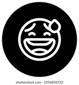 Editable sweat smile, awkward expression emoticon vector icon. Part of a big icon set family. Part of a big icon set family. Perfect for web and app interfaces, presentations, infographics, etc