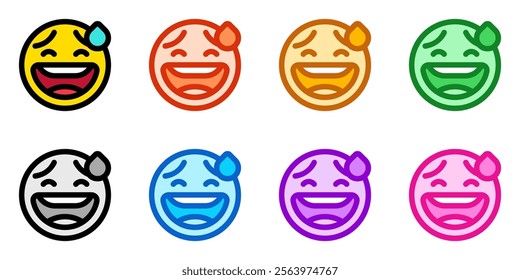 Editable sweat smile, awkward expression emoticon vector icon. Part of a big icon set family. Part of a big icon set family. Perfect for web and app interfaces, presentations, infographics, etc