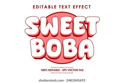 Editable Sweet Boba Text Effect Circle Theme