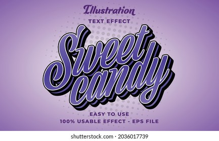 editable sweet candy vector text effect with modern style design